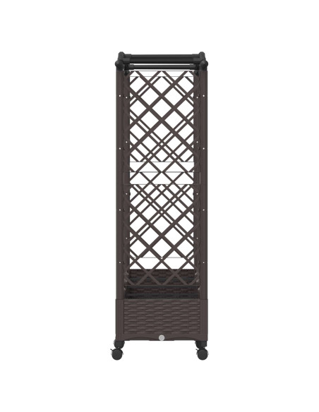 Letto Rialzato con Griglia e Tetto Marrone 207 x 40 x 129 cm PP