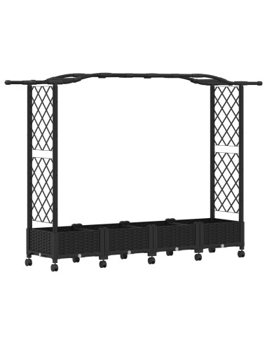 Letto Rialzato con Griglia e Tetto Nero 207 x 40 x 129 cm PP