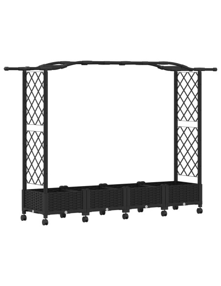 Letto Rialzato con Griglia e Tetto Nero 207 x 40 x 129 cm PP