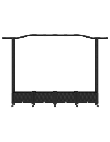 Letto Rialzato con Griglia e Tetto Nero 207 x 40 x 129 cm PP