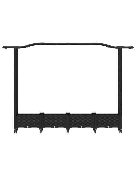 Letto Rialzato con Griglia e Tetto Nero 207 x 40 x 129 cm PP