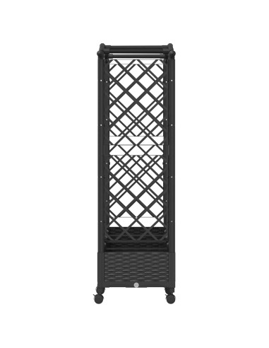Letto Rialzato con Griglia e Tetto Nero 207 x 40 x 129 cm PP