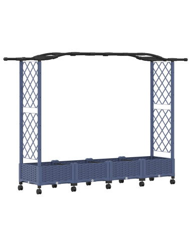 Letto Rialzato con Griglia e Tetto Grigio 207 x 40 x 129 cm PP