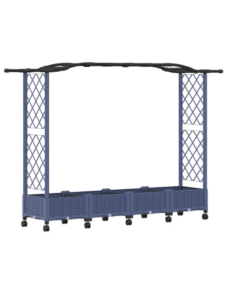 Letto Rialzato con Griglia e Tetto Grigio 207 x 40 x 129 cm PP