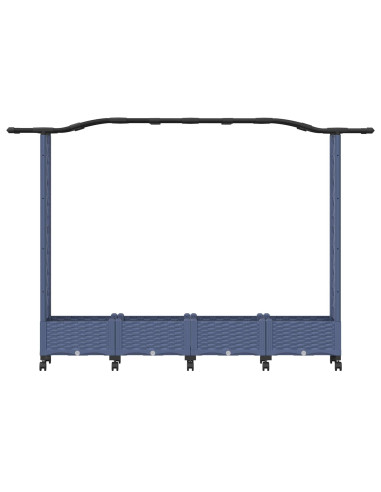 Letto Rialzato con Griglia e Tetto Grigio 207 x 40 x 129 cm PP