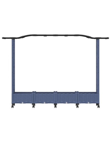 Letto Rialzato con Griglia e Tetto Grigio 207 x 40 x 129 cm PP