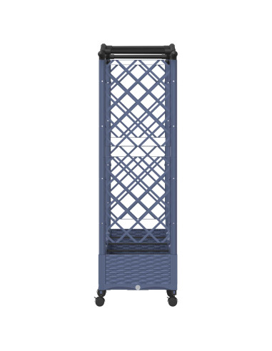 Letto Rialzato con Griglia e Tetto Grigio 207 x 40 x 129 cm PP