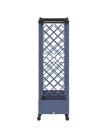 Letto Rialzato con Griglia e Tetto Grigio 207 x 40 x 129 cm PP