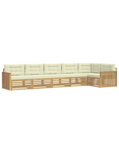 Set di divani da esterno 6 pcs Bianco e Crema 2