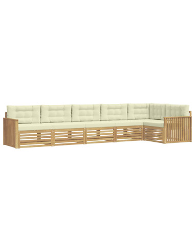 Set di divani da esterno 6 pcs Bianco e Crema
