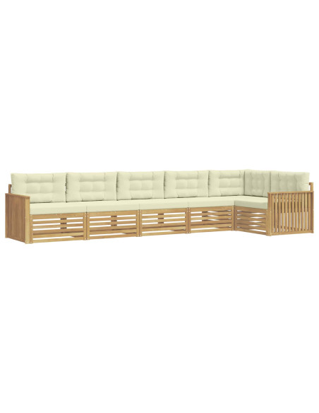 Set di divani da esterno 6 pcs Bianco e Crema