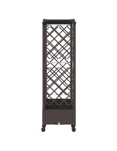 Letto Rialzato con Griglia e Tetto Marrone 203,5 x 40 x 129 cm