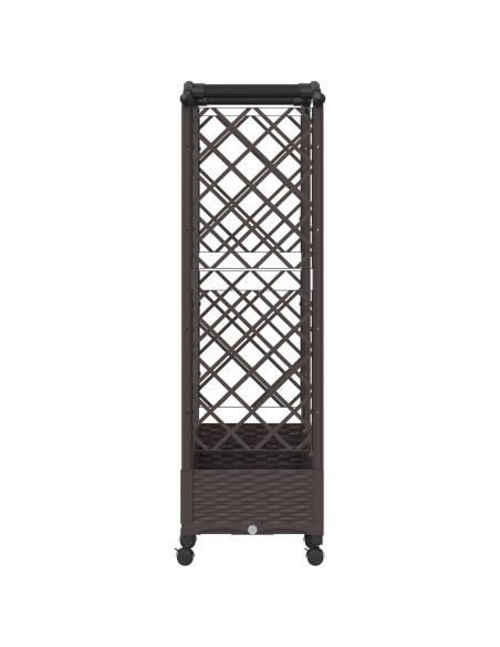 Letto Rialzato con Griglia e Tetto Marrone 203,5 x 40 x 129 cm