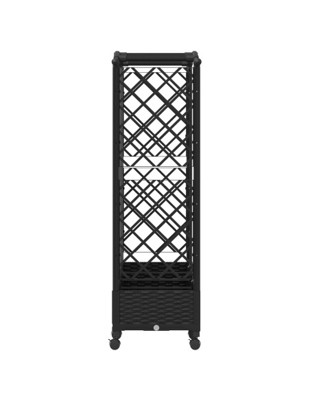 Letto Rialzato con Griglia e Tetto Nero 203,5 x 40 x 129 cm PP