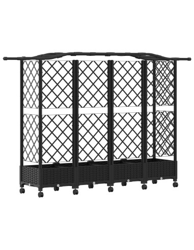 Letto Rialzato con Griglia e Tetto Nero 203,5 x 40 x 129 cm PP