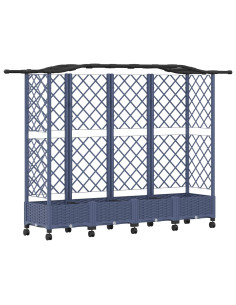 Letto Rialzato con Griglia e Tetto Grigio 203,5 x 40 x 129 cm 2