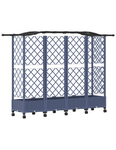 Letto Rialzato con Griglia e Tetto Grigio 203,5 x 40 x 129 cm
