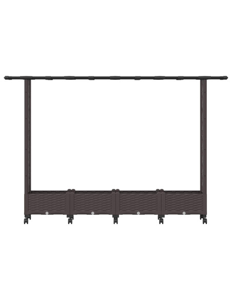 Letto Rialzato con Griglia e Tetto Marrone 203 x 40 x 127 cm PP
