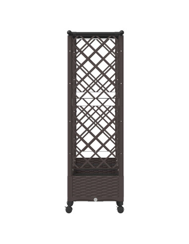 Letto Rialzato con Griglia e Tetto Marrone 203 x 40 x 127 cm PP