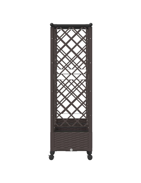 Letto Rialzato con Griglia e Tetto Marrone 203 x 40 x 127 cm PP