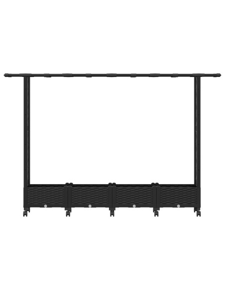 Letto Rialzato con Griglia e Tetto Nero 203 x 40 x 127 cm PP
