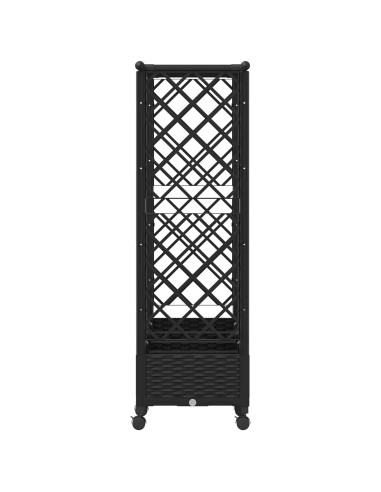 Letto Rialzato con Griglia e Tetto Nero 203 x 40 x 127 cm PP