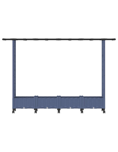 Letto Rialzato con Griglia e Tetto Grigio 203 x 40 x 127 cm PP