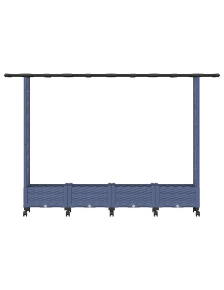 Letto Rialzato con Griglia e Tetto Grigio 203 x 40 x 127 cm PP