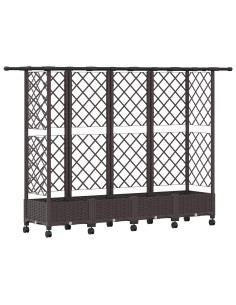 Letto Rialzato con Griglia e Tetto Marrone 202,5 x 40 x 127 cm 2
