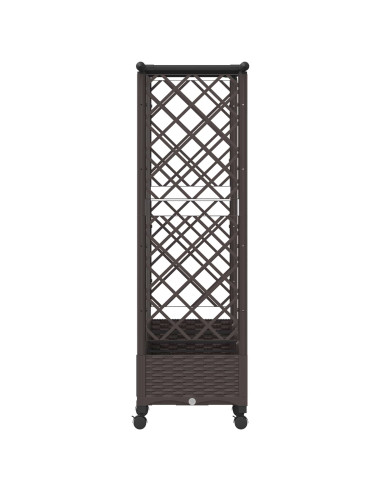 Letto Rialzato con Griglia e Tetto Marrone 202,5 x 40 x 127 cm