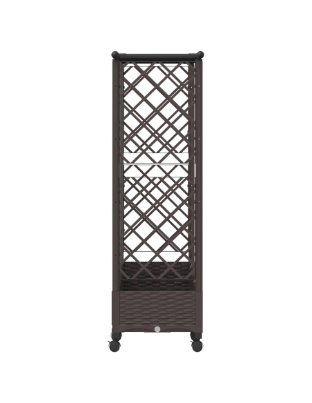 Letto Rialzato con Griglia e Tetto Marrone 202,5 x 40 x 127 cm