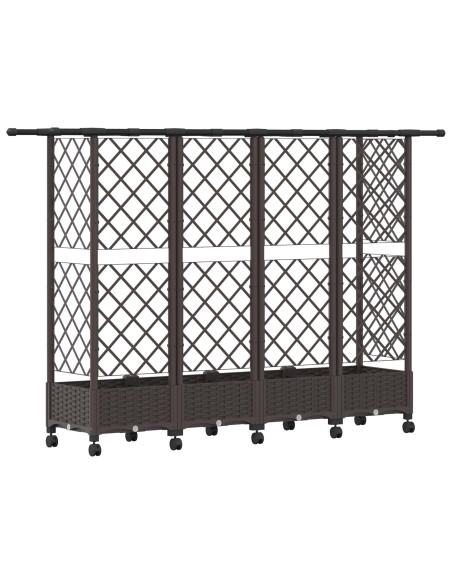 Letto Rialzato con Griglia e Tetto Marrone 202,5 x 40 x 127 cm