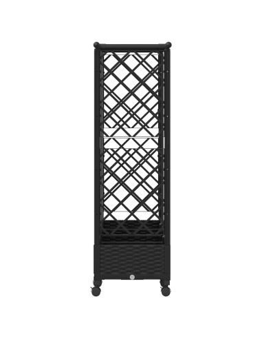 Letto Rialzato con Griglia e Tetto Nero 202,5 x 40 x 127 cm PP