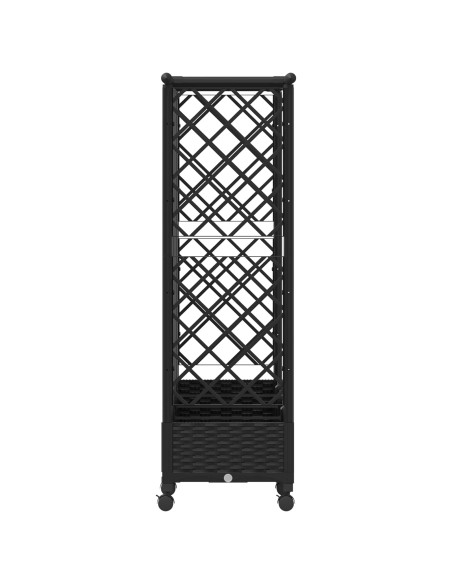 Letto Rialzato con Griglia e Tetto Nero 202,5 x 40 x 127 cm PP