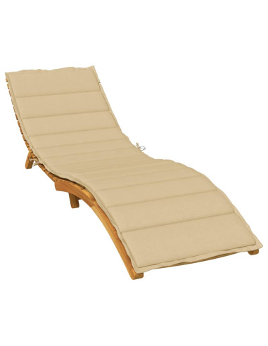 Cuscino per Lettino Prendisole Beige Mélange 200x60x4cm Tessuto