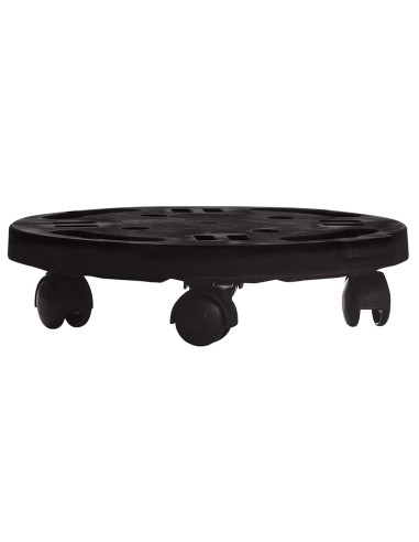 Carrelli per Piante con Ruote 3 pz Diametro 30 cm Neri 170 kg