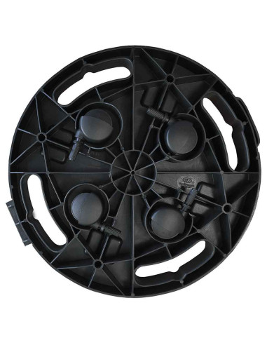 Carrelli per Piante con Ruote 3 pz Diametro 30 cm Neri 170 kg
