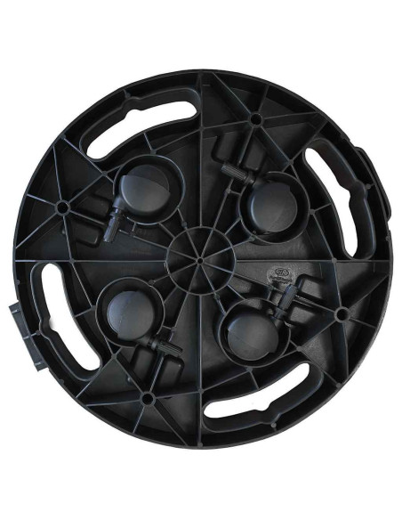 Carrelli per Piante con Ruote 3 pz Diametro 30 cm Neri 170 kg