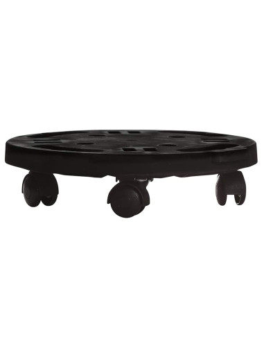 Carrelli per Piante con Ruote 5 pz Diametro 30 cm Neri 170 kg
