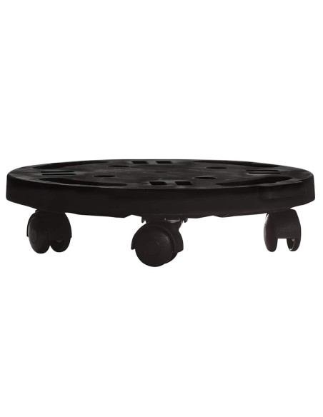 Carrelli per Piante con Ruote 5 pz Diametro 30 cm Neri 170 kg