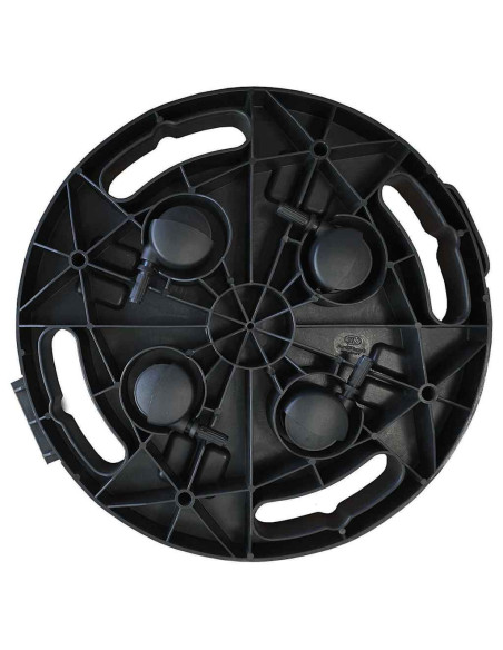 Carrelli per Piante con Ruote 5 pz Diametro 30 cm Neri 170 kg
