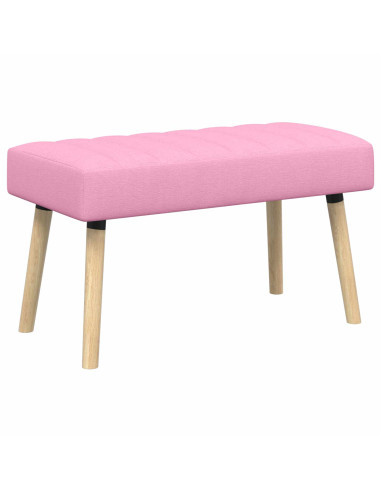 Panchina trapuntata a canale Rosa 80 x 40 x 46 cm Tessuto