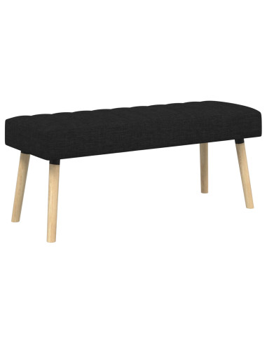 Panchina trapuntata a canale Nero 110 x 40 x 46 cm Tessuto