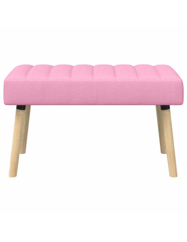 Panchina trapuntata a canale Rosa 80 x 40 x 46 cm Tessuto
