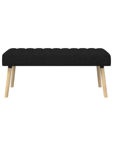 Panchina trapuntata a canale Nero 110 x 40 x 46 cm Tessuto