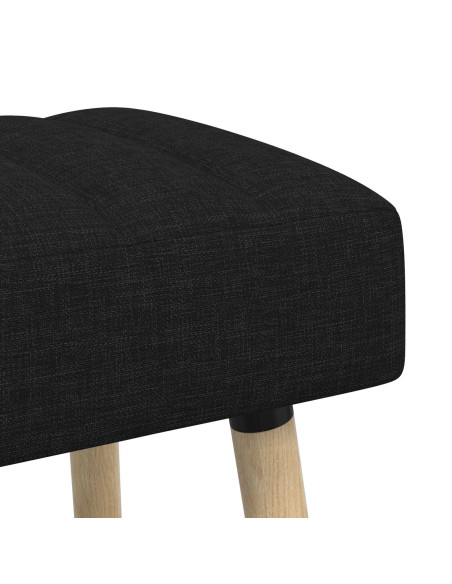 Panchina trapuntata a canale Nero 110 x 40 x 46 cm Tessuto
