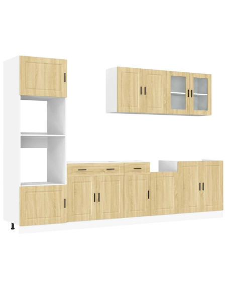 Set Mobili da Cucina 7 pz Porto Rovere Sonoma in Truciolato