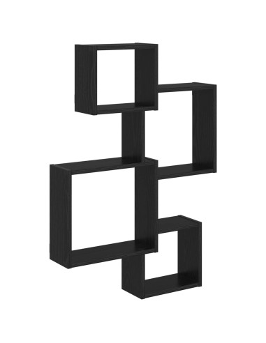 Mensole Cubo da Parete A parete Nero 64 x 13,5 x 91,5 cm