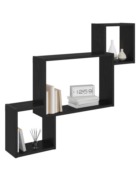 Scaffale da parete A parete Nero 91,5 x 15 x 76 cm