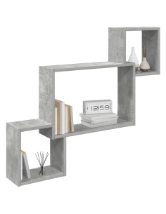 Scaffale da parete A parete Grigio 91,5 x 15 x 76 cm 2
